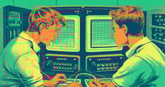 Two people connecting computing devices with wires. Does this establish an object ownership graph?